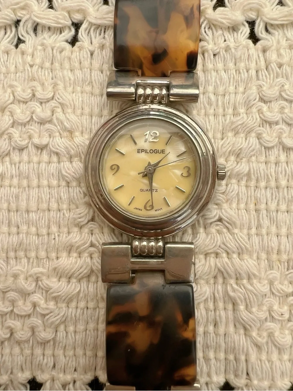 Women's Tortoiseshell-Link Watch in Brown and Silver